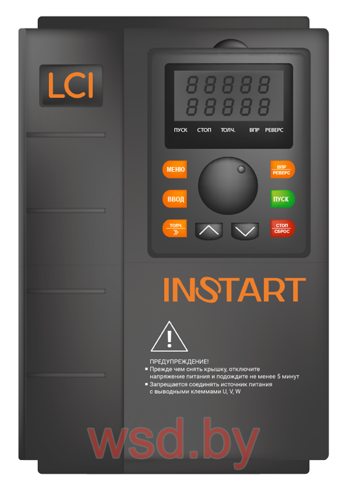 Преобразователь частоты INSTART LCI-G5.5/Р7.5-4B 5,5/7,5 кВт 13/17 А 3 ~ 380В ± 15% 50/60Гц -